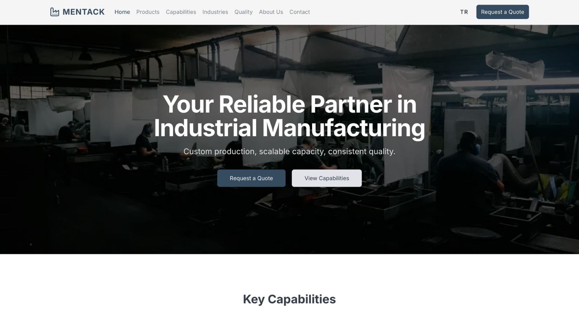 Üretici sitesi demo ekranı