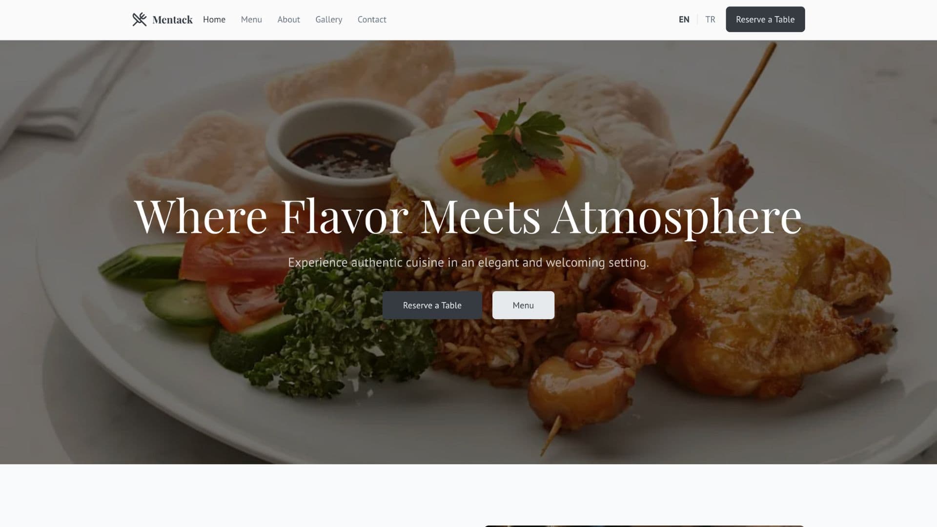 Restoran demo ekranı