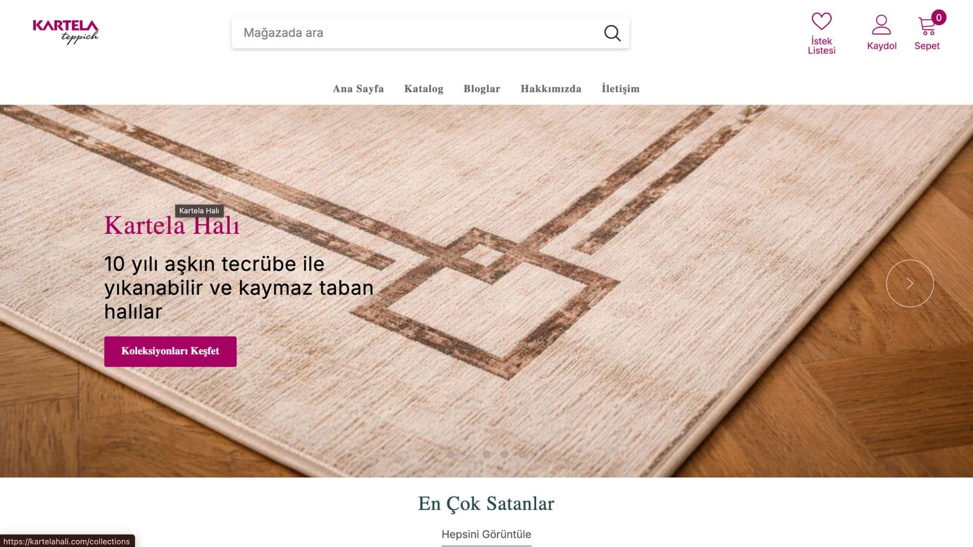 Kartela Halı ahşap zeminde halı detayı