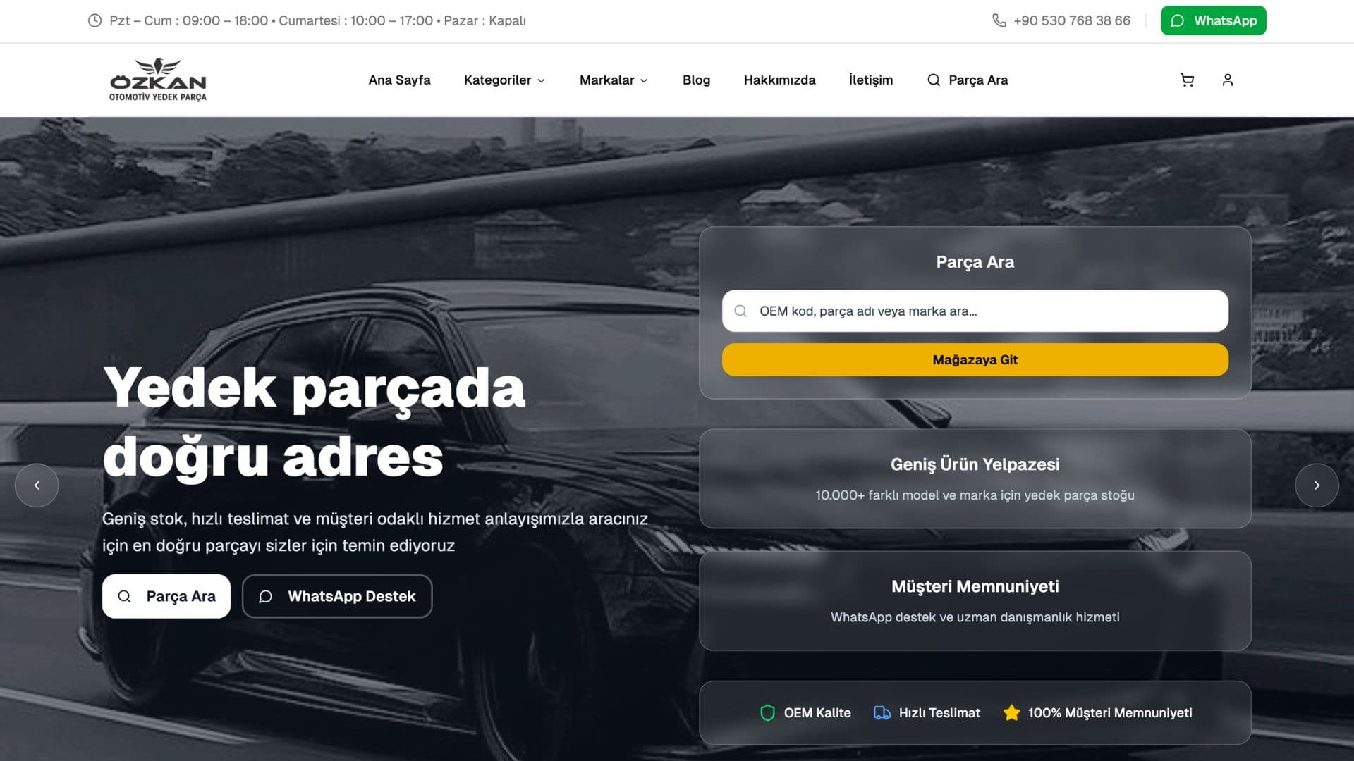 Özkan Yedek Parça vitrin