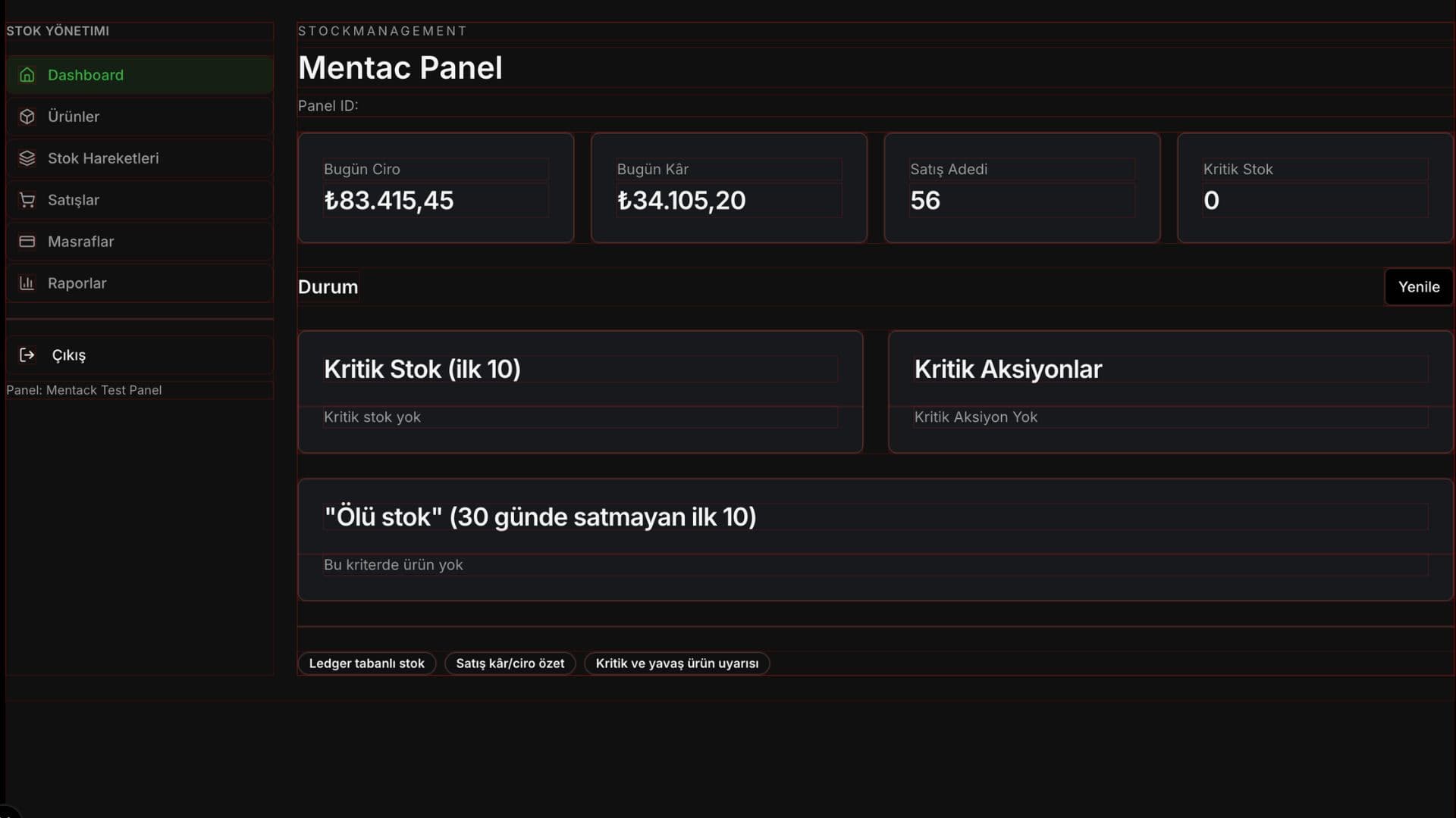 Mentack panel preview